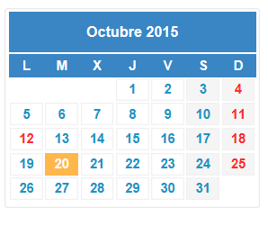 Calendario fiscal octubre 2015